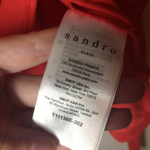 Sandro Red Front Tie Sleeveless Blouse Cotton - Picture 7 of 16